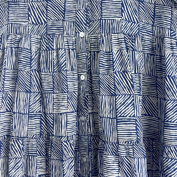 Dizzy Lizzie Palm Desert cotton tiered button up midi maxi shirt dress L - Picture 4 of 7